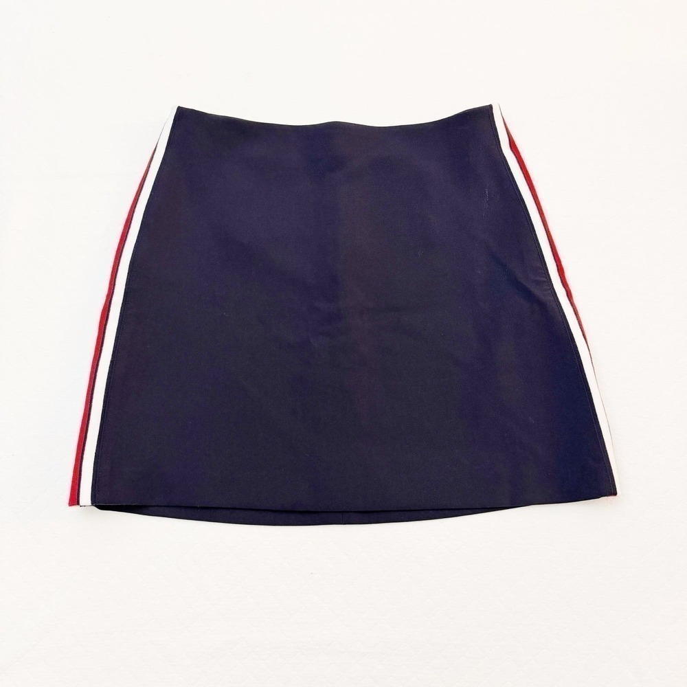 Banana Republic Navy Skirt Striped Red White Size 6 NWT